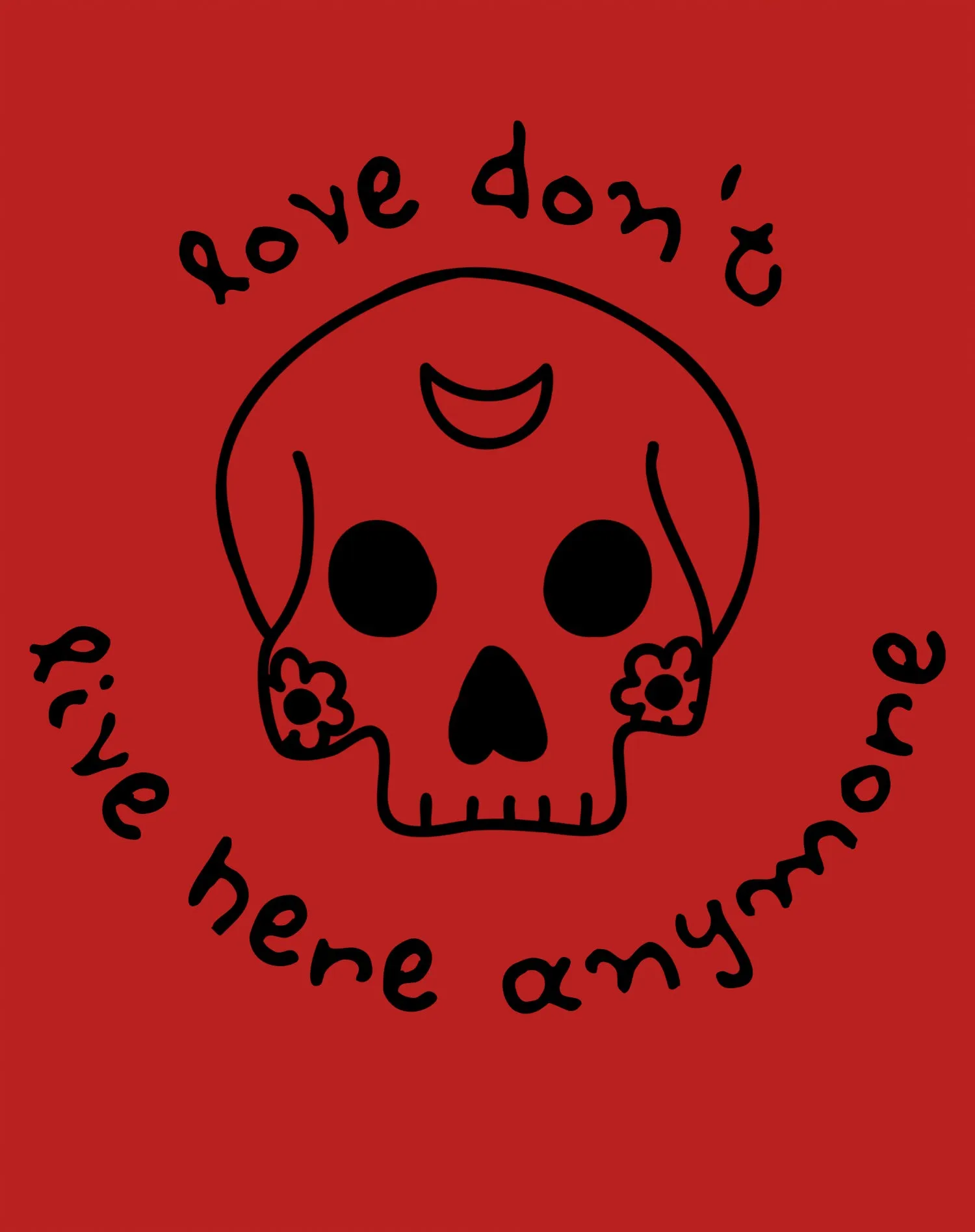 Anti Valentine Love Don't Live Here Skull Men's T-shirt