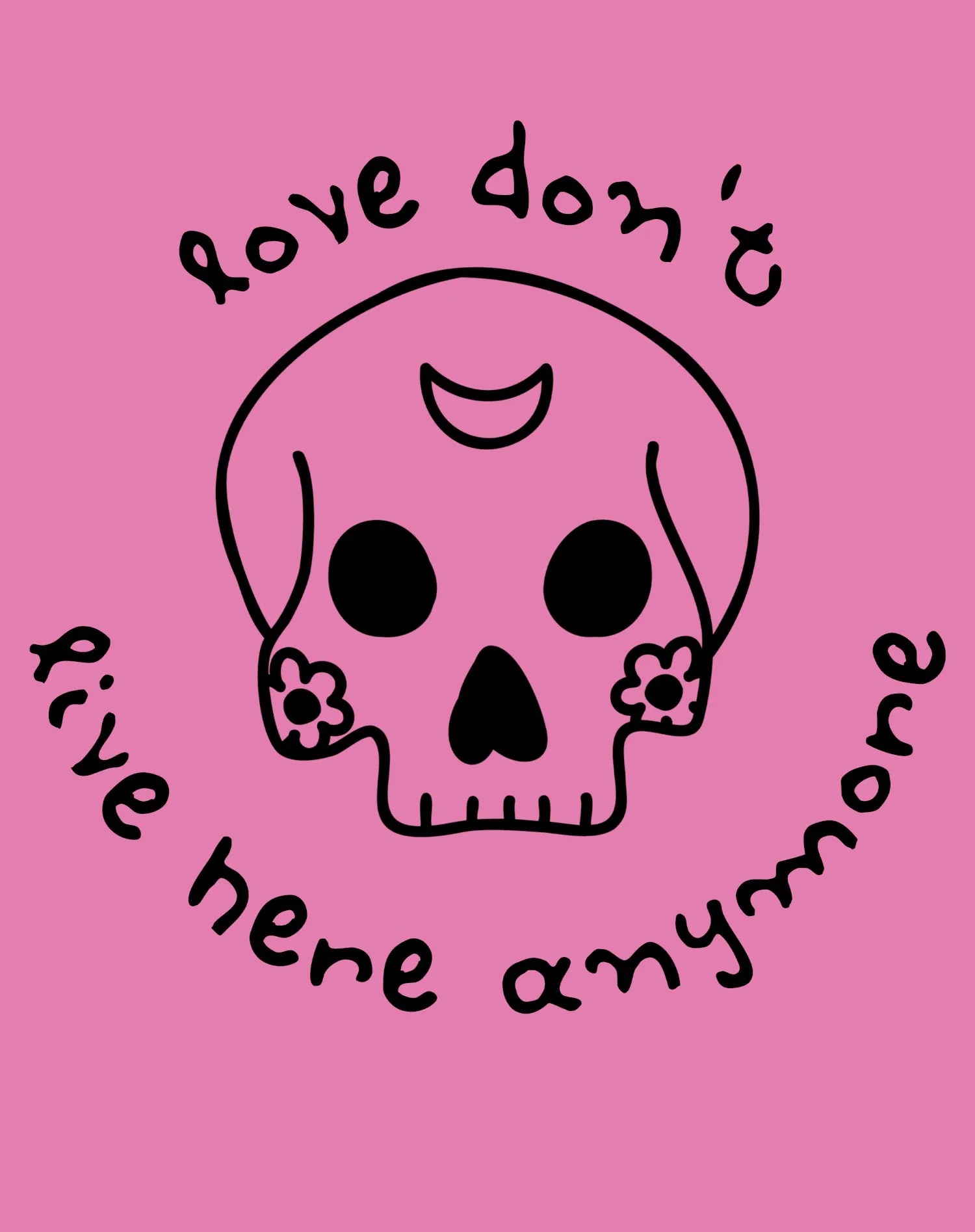 Anti Valentine Love Don't Live Here Skull Men's T-shirt