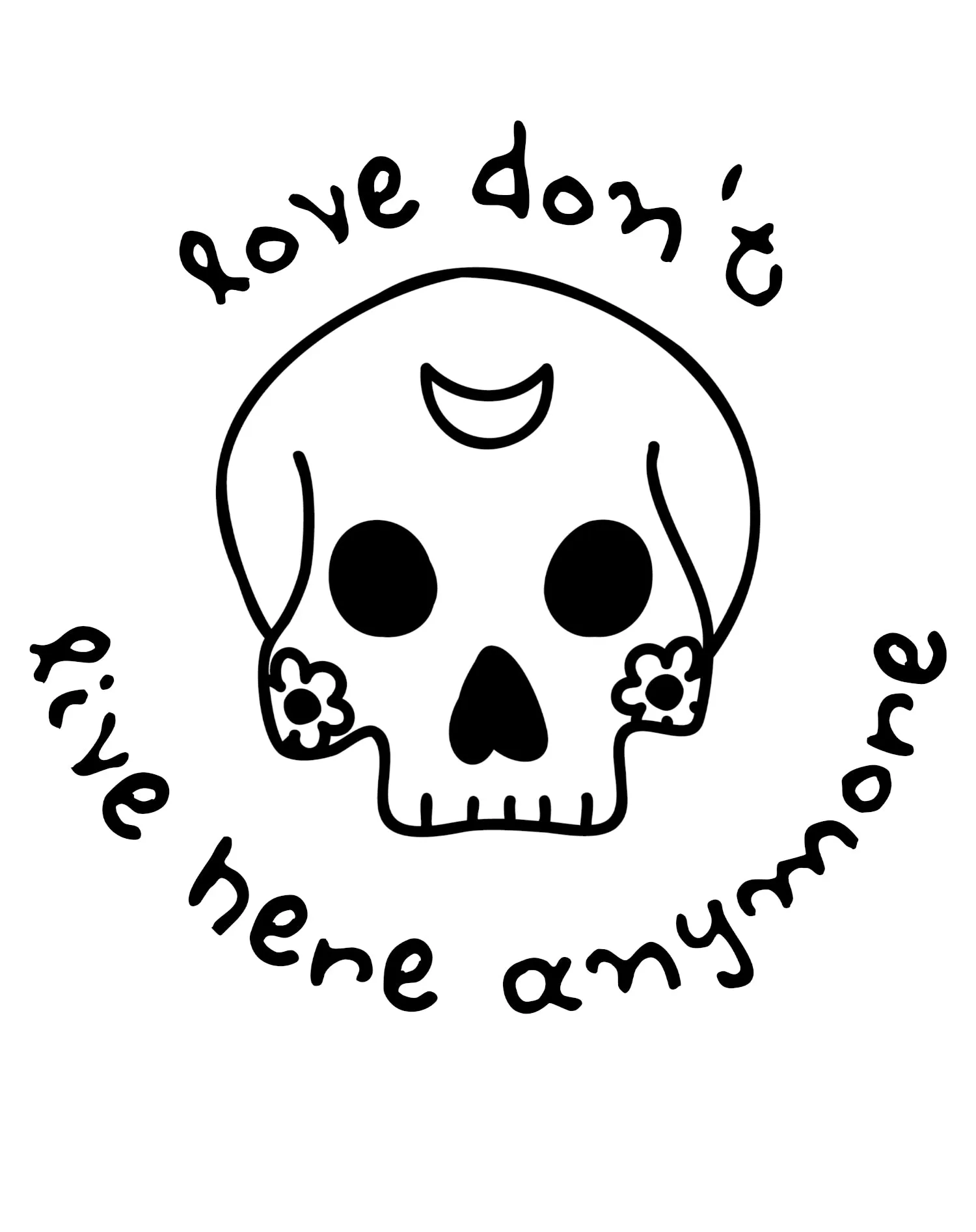 Anti Valentine Love Don't Live Here Skull Men's T-shirt