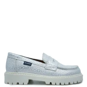 Atlanta Mocassin Silver Sunflower Chunky Penny Loafer