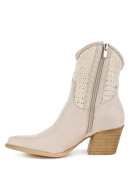 Bimmy Woven Pointy Western Boots