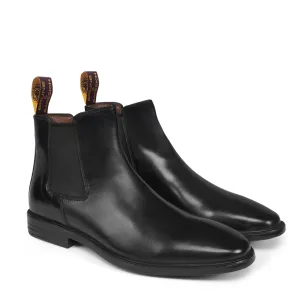 Black Leather Light Weight Chelsea Boots For Men By Brune & Bareskin