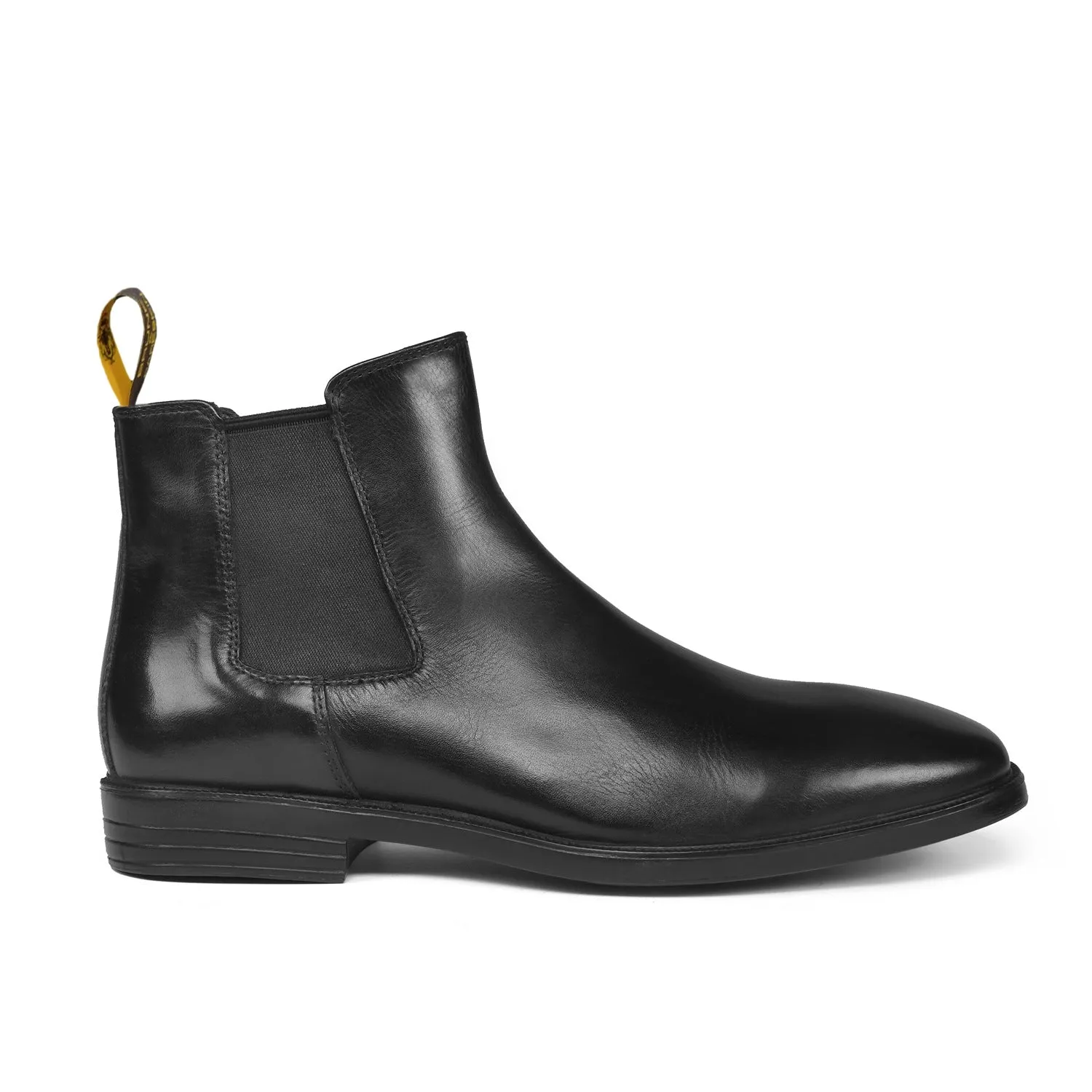 Black Leather Light Weight Chelsea Boots For Men By Brune & Bareskin