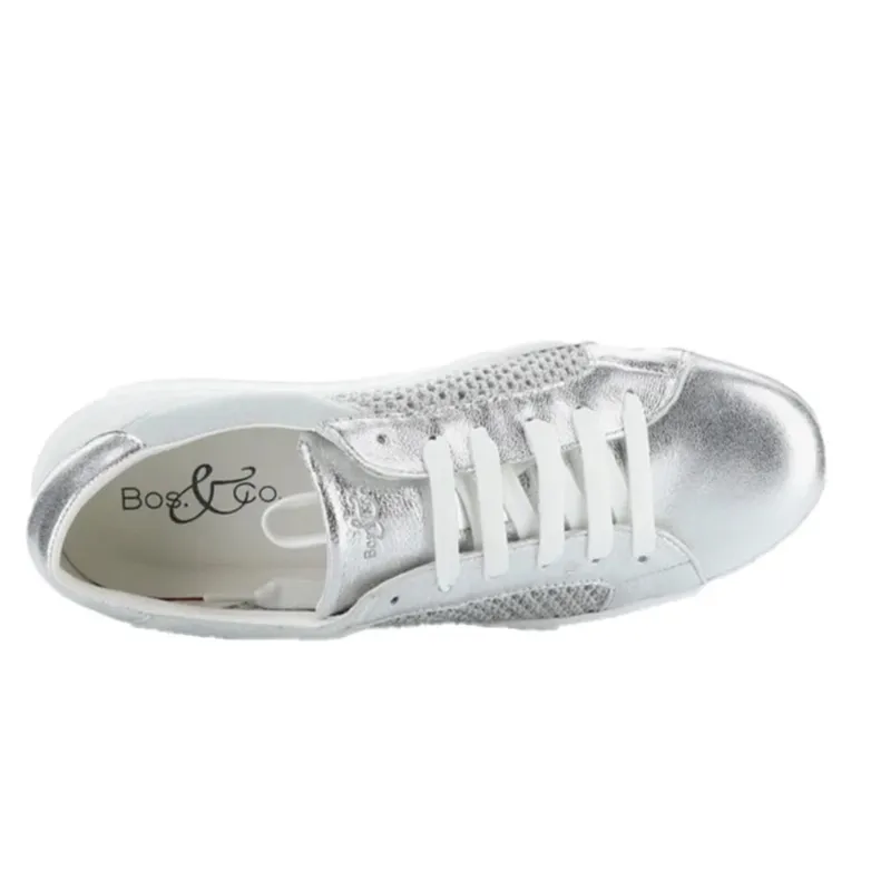 BOS & CO MARLO SILVER METALLIC SNEAKER