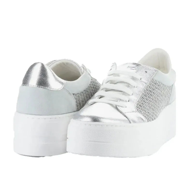 BOS & CO MARLO SILVER METALLIC SNEAKER