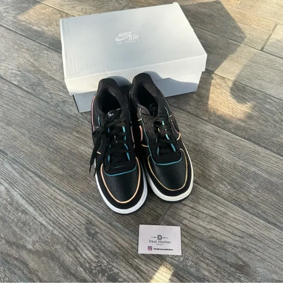 Brand New Nike Air Force 1 “Outline Black” Big Kids Sneakers (K6.5/W8)
