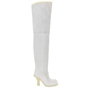 Burberry 8074716 Burberry Thigh High Roberta Boots Foam Butter Light Grey Thigh High Boots Womens