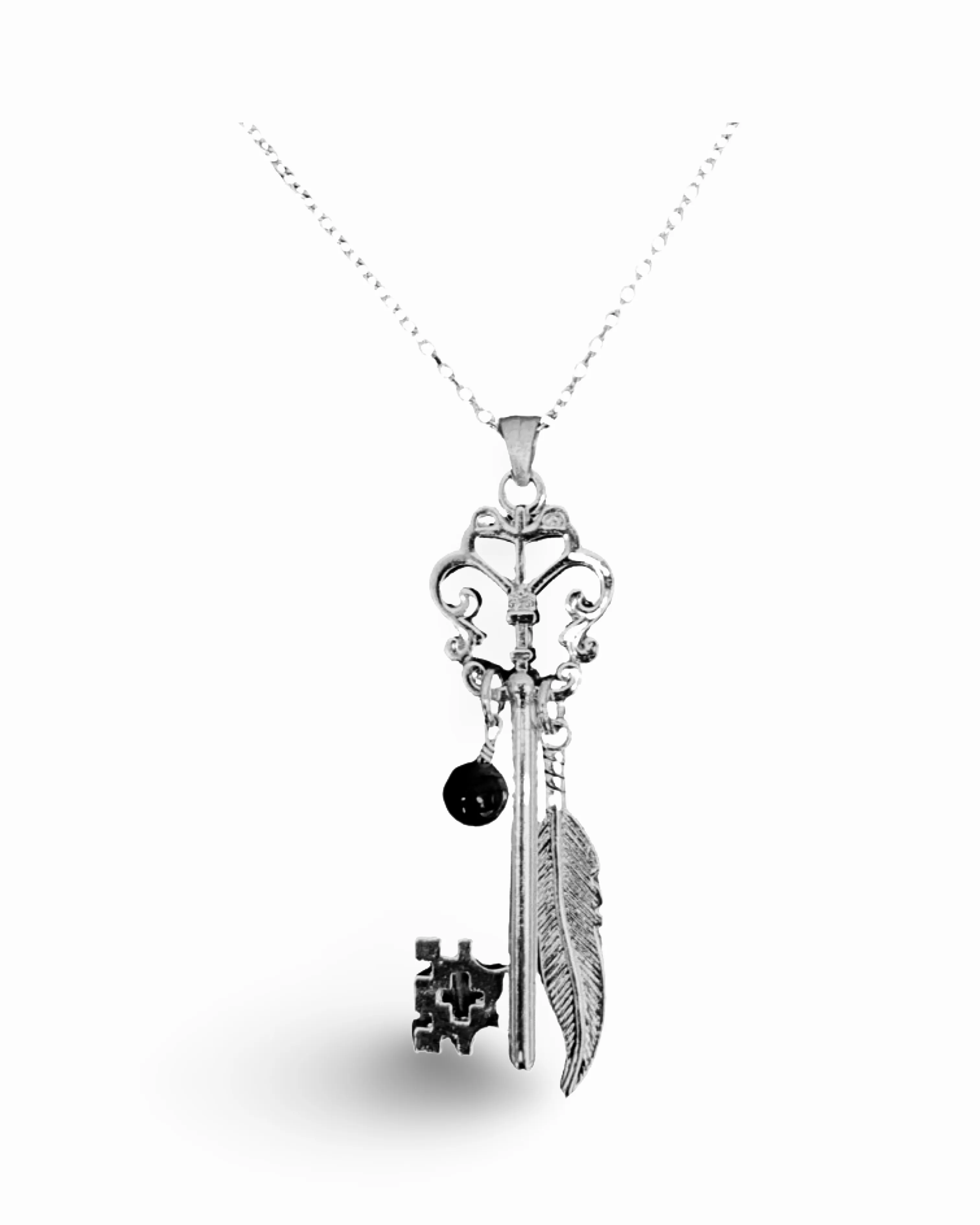 Butterfly Skeleton Key Necklace