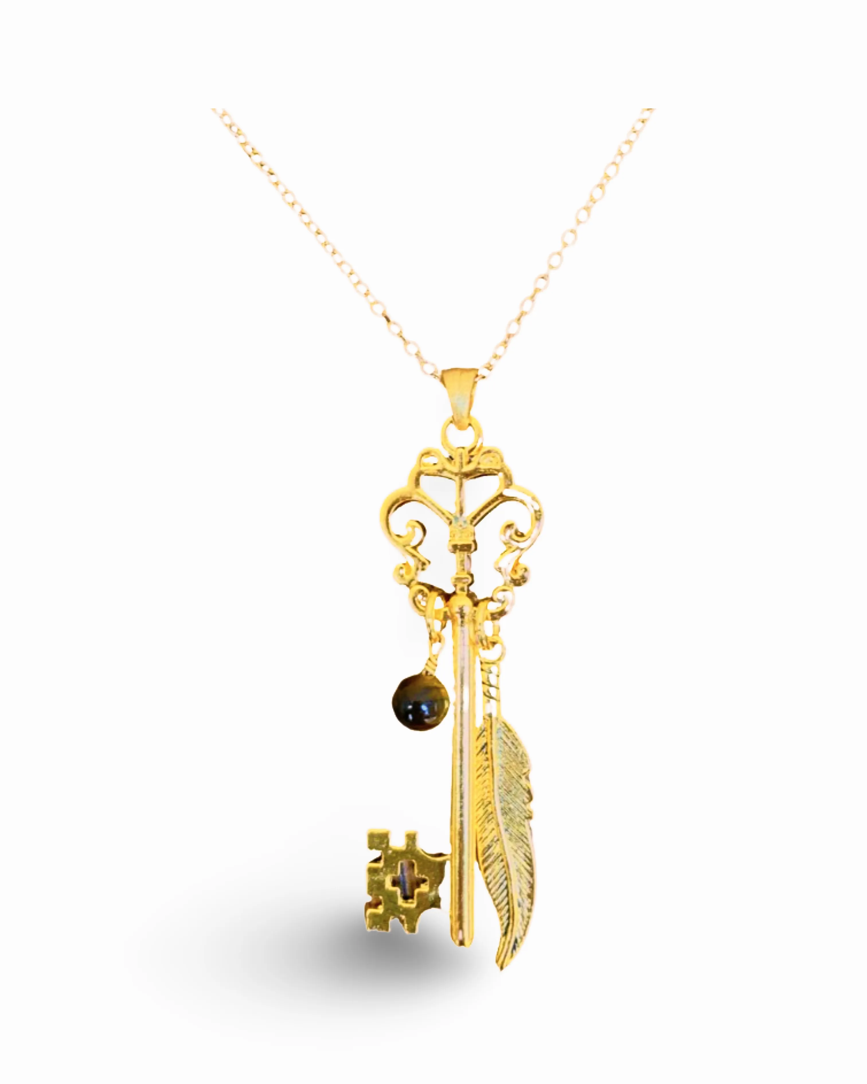 Butterfly Skeleton Key Necklace