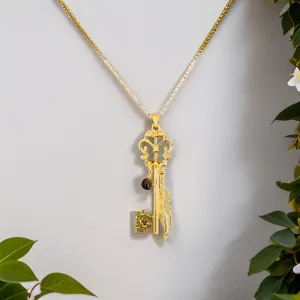 Butterfly Skeleton Key Necklace