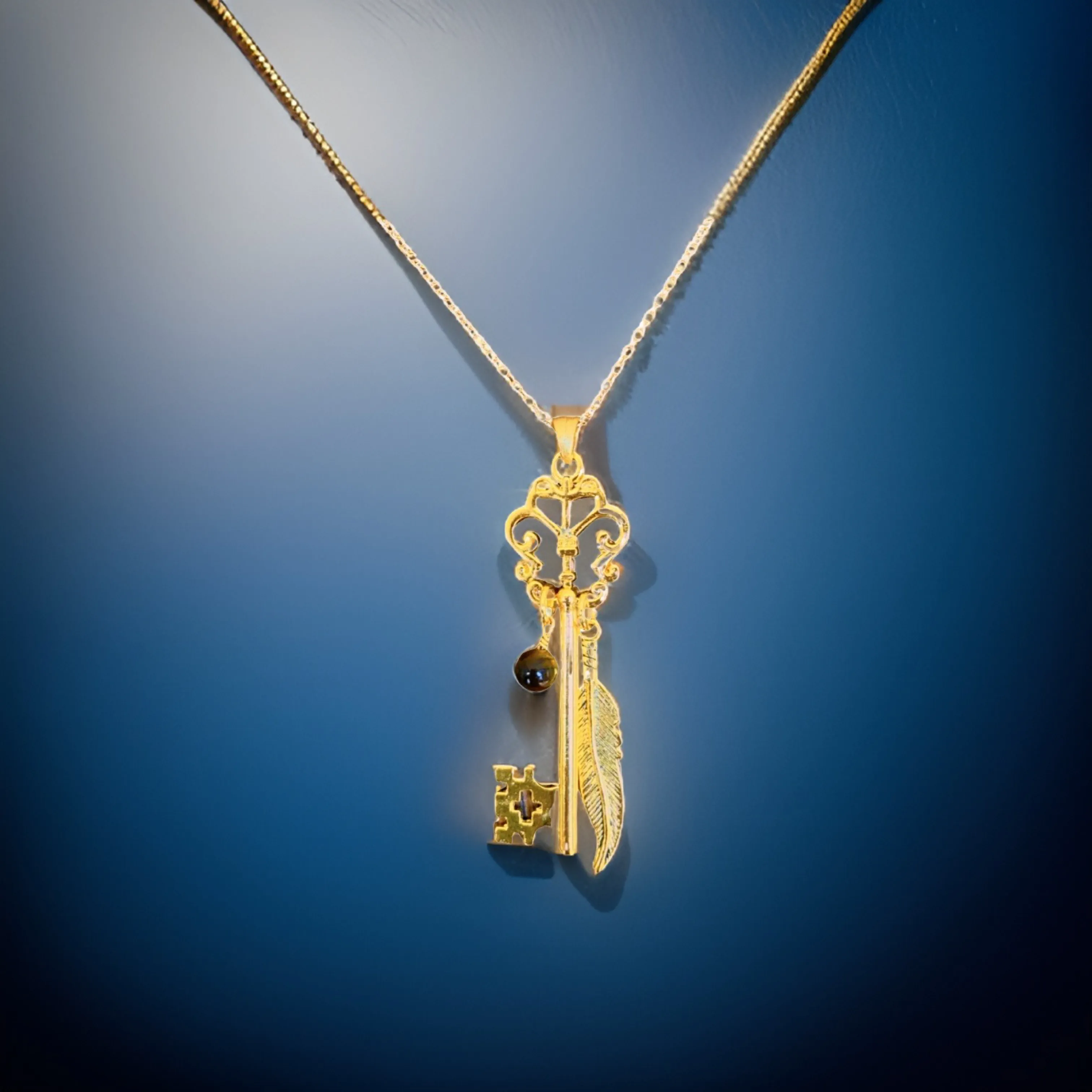 Butterfly Skeleton Key Necklace