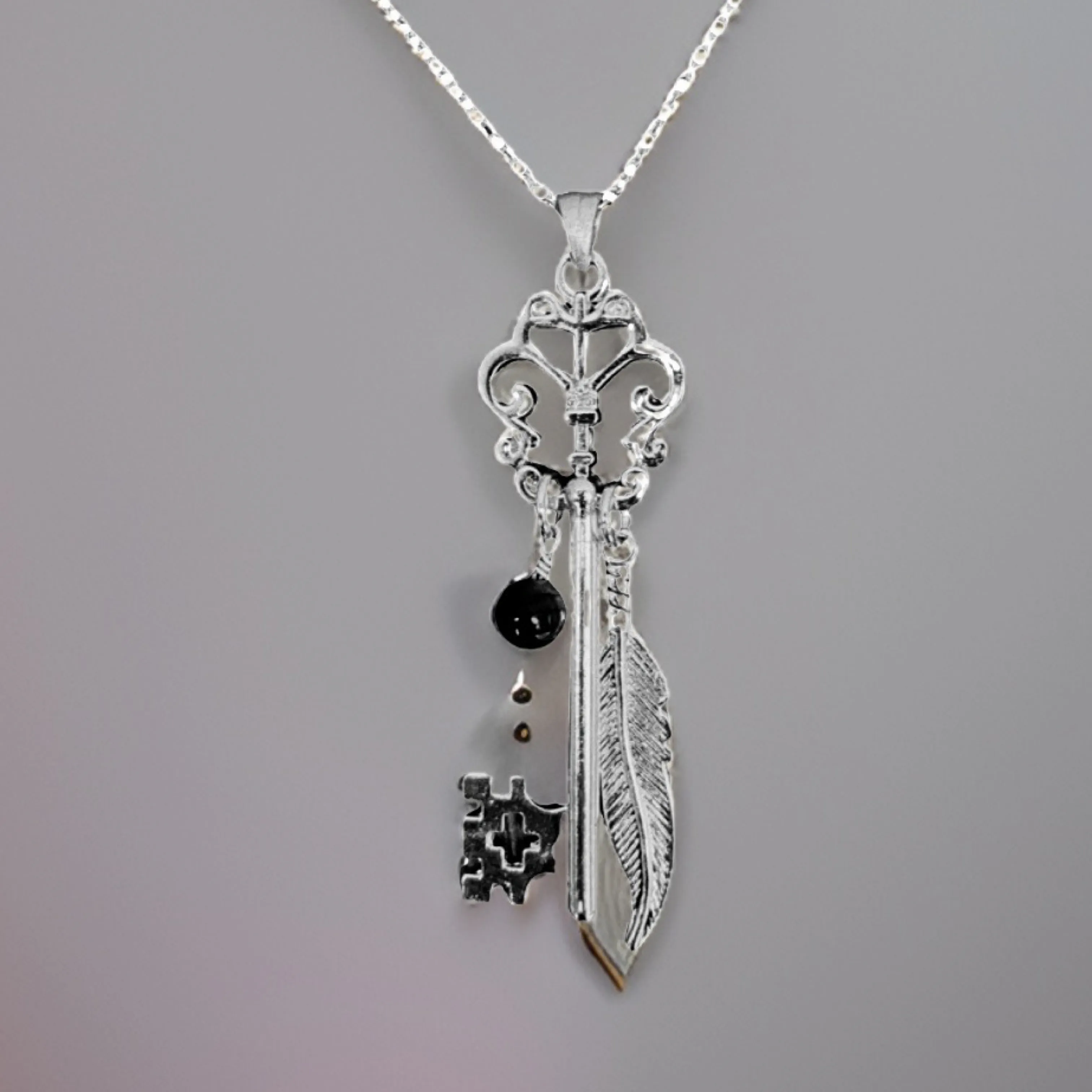 Butterfly Skeleton Key Necklace