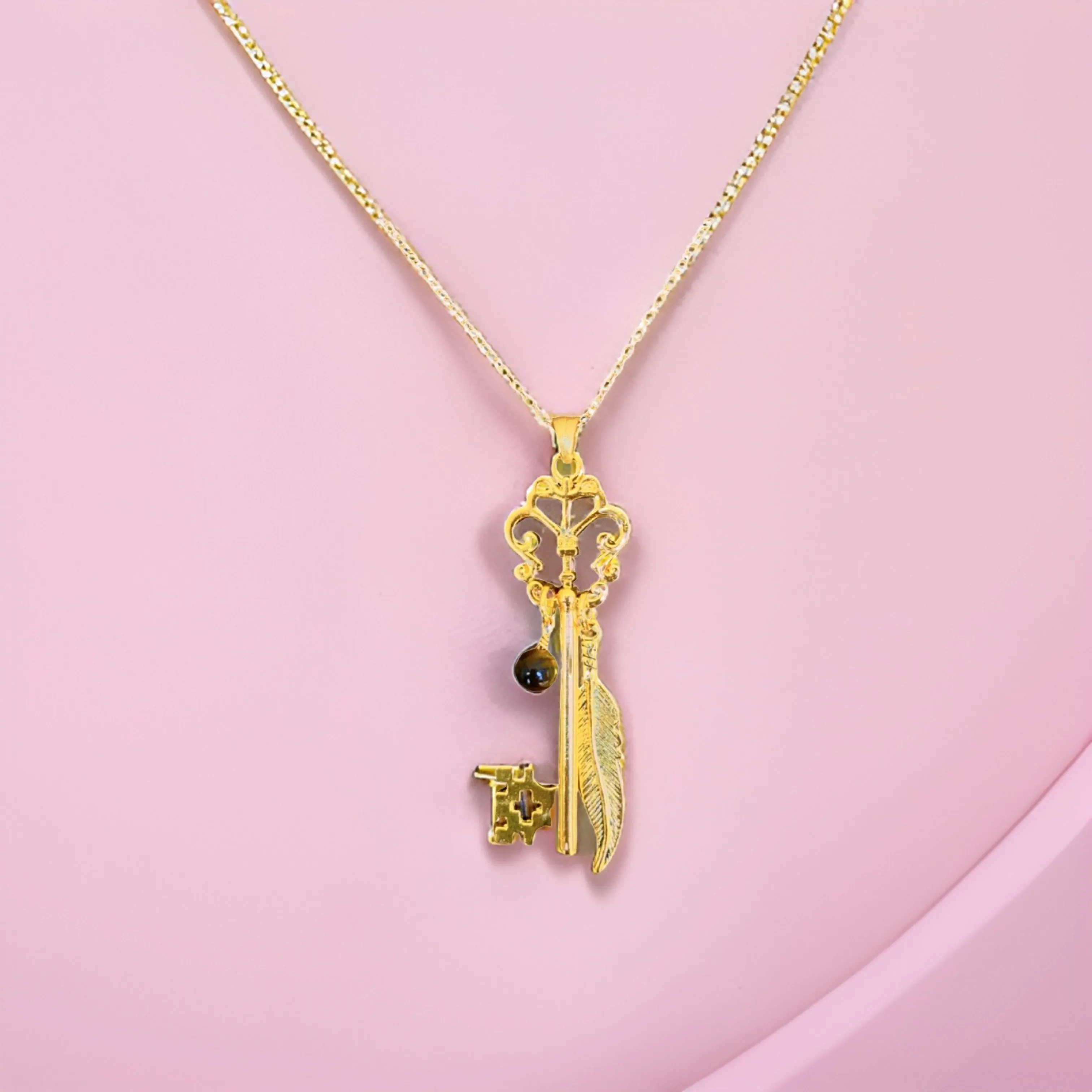 Butterfly Skeleton Key Necklace