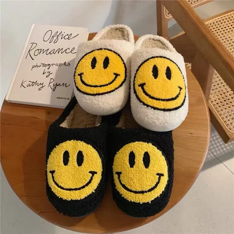 Casual Smiley Plush Non-Slip Slippers