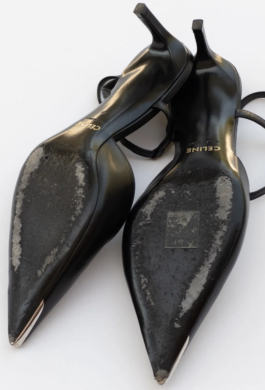 Celine Metal Toe Kitten Heels