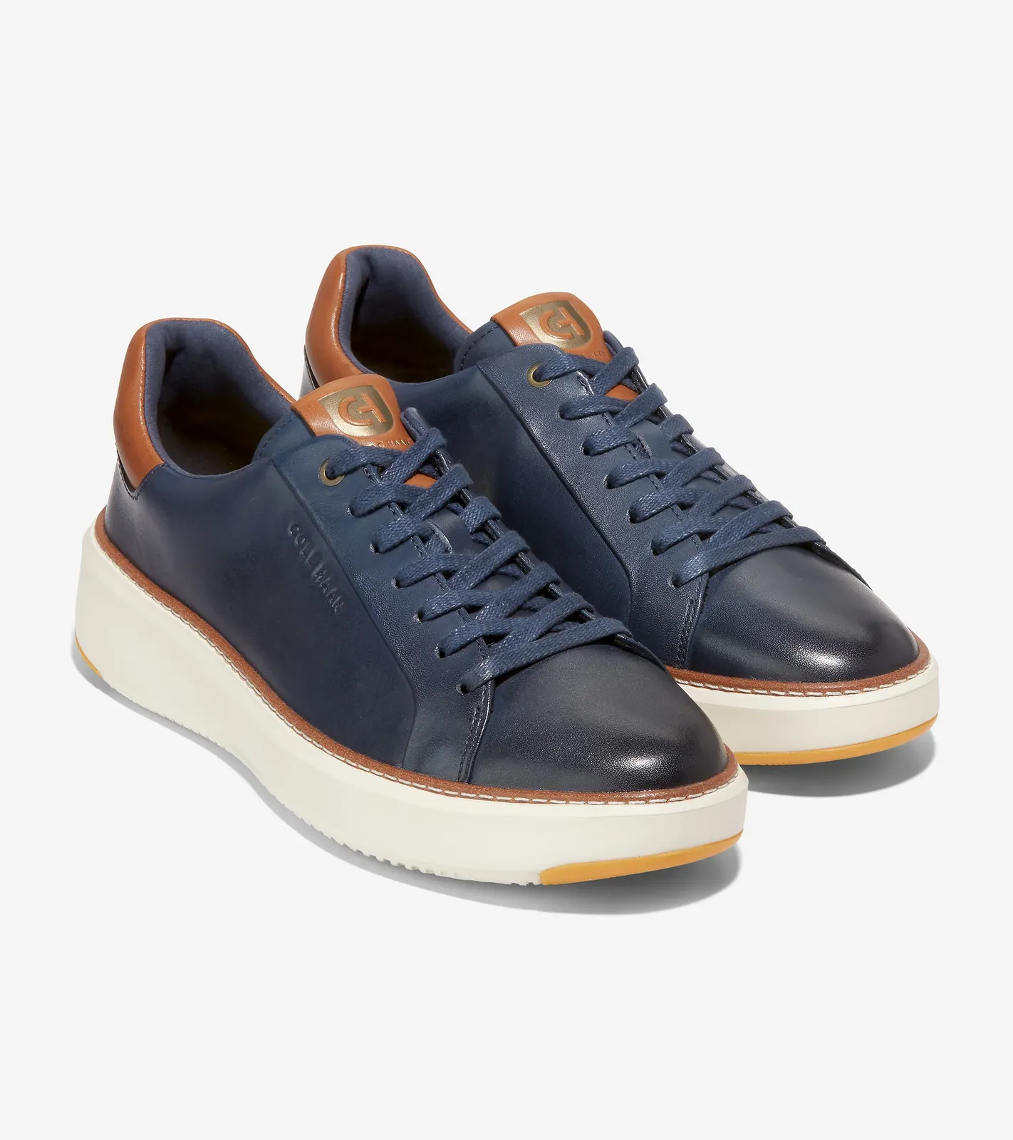 Cole Haan Men's GrandPrø Topspin Sneaker Navy Blazer-British Tan C37158