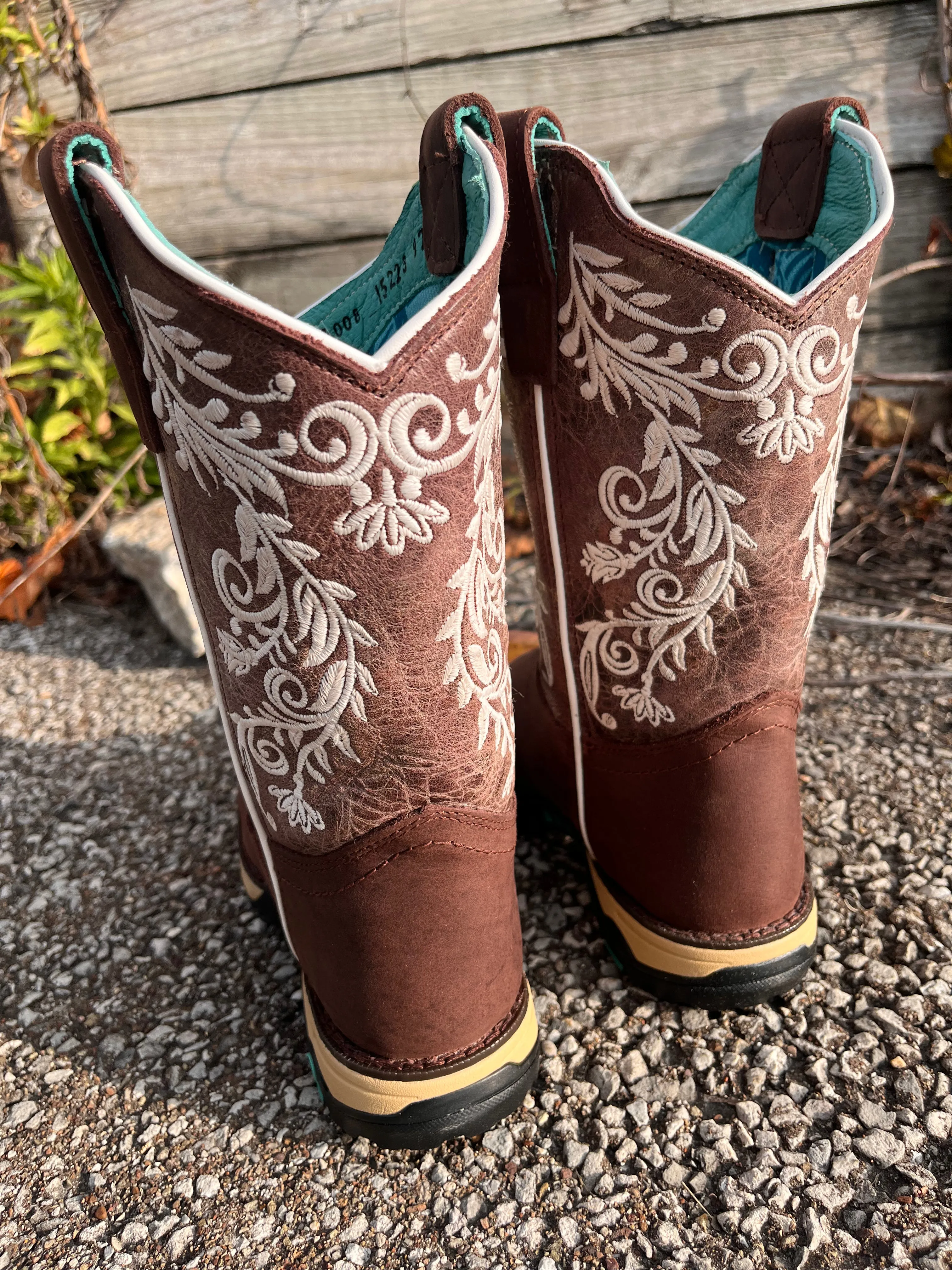 Corral Women's Brown Waterproof Composite Safety Toe Square Toe Cowgirl Work Boots W5008