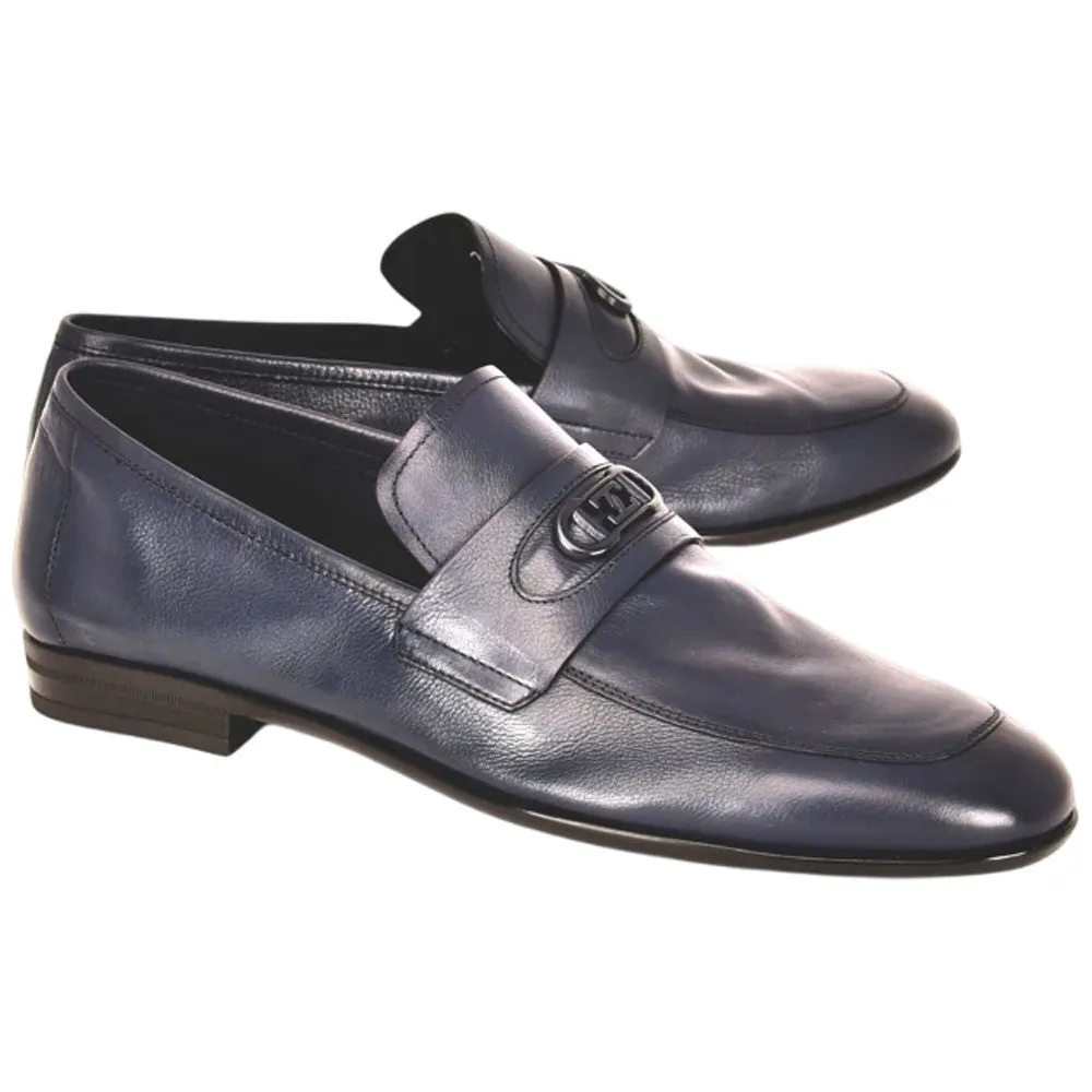 Corrente Men’s Navy Buttersoft Calfskin Round Toe Soft Loafer