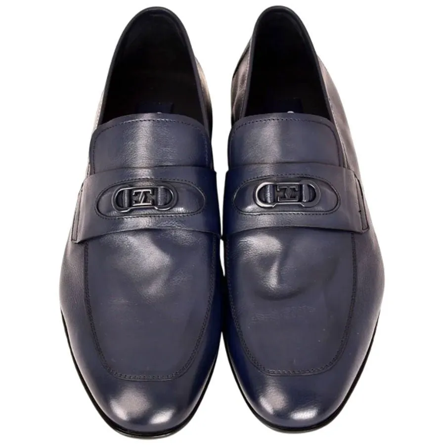 Corrente Men’s Navy Buttersoft Calfskin Round Toe Soft Loafer