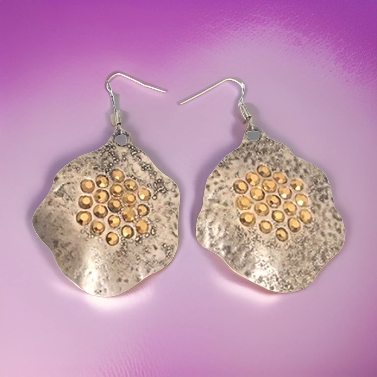 Crystal Full Moon Earrings