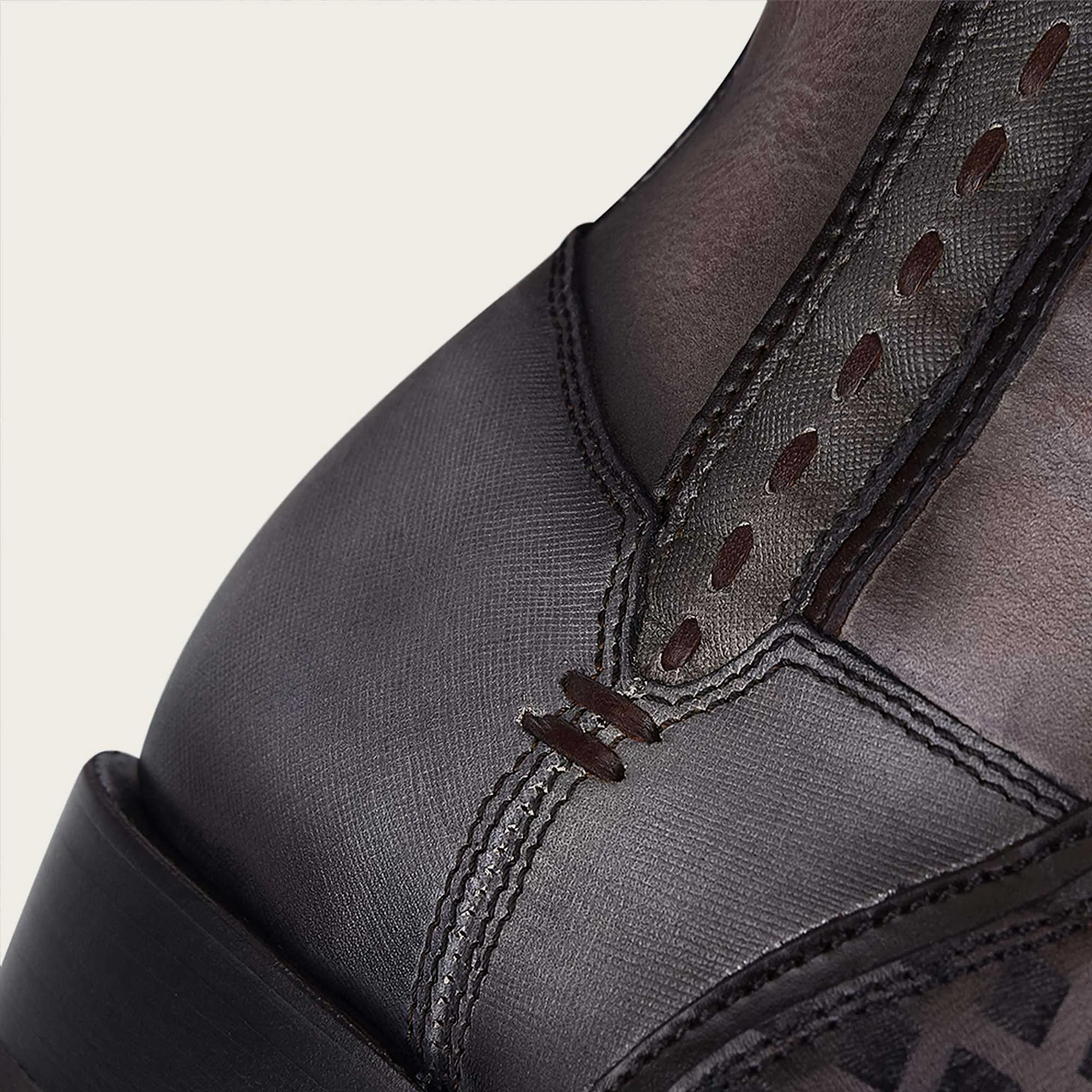 Cuadra Men's Over Light Black Laser & Woven Narrow Square Toe