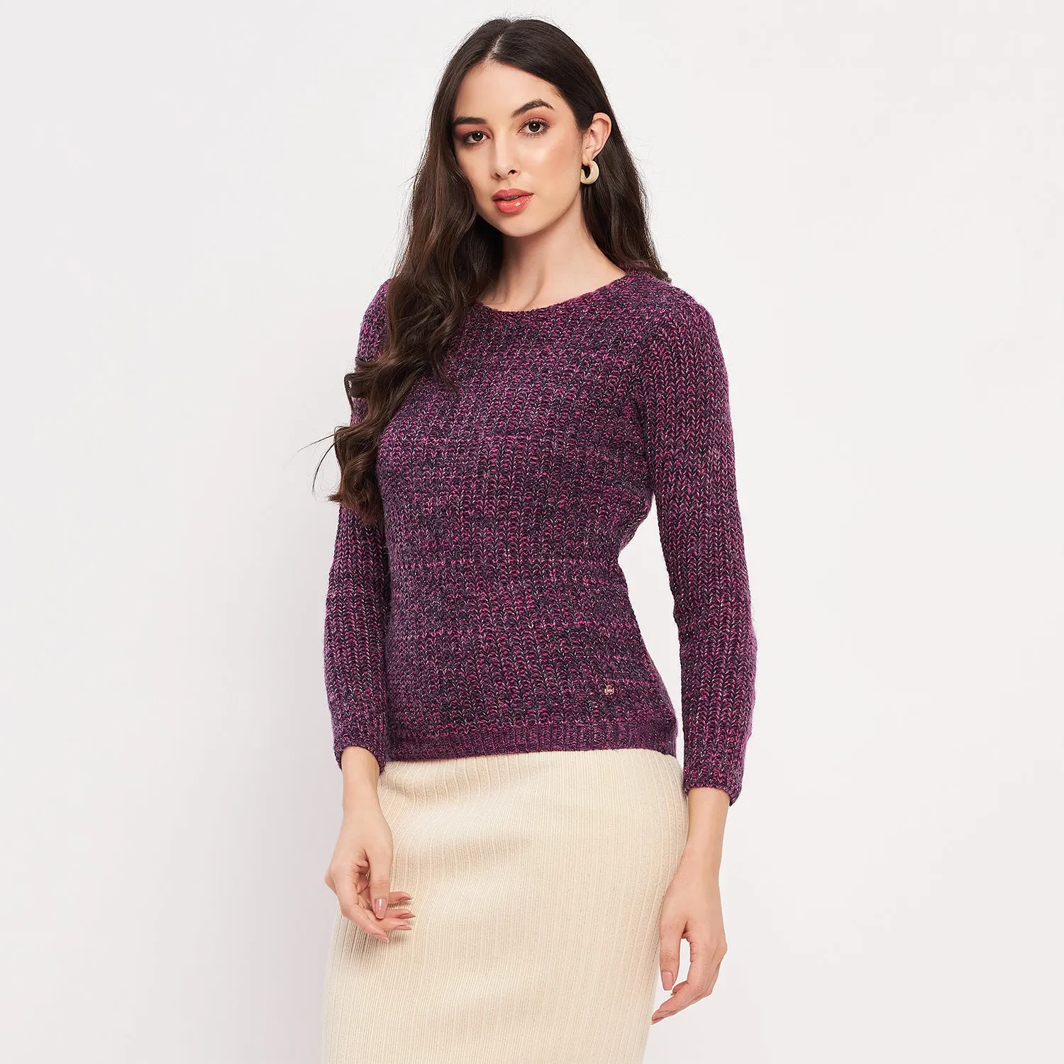 Duke Stardust Women Full Sleeve Woven Sweater (LQS9778)