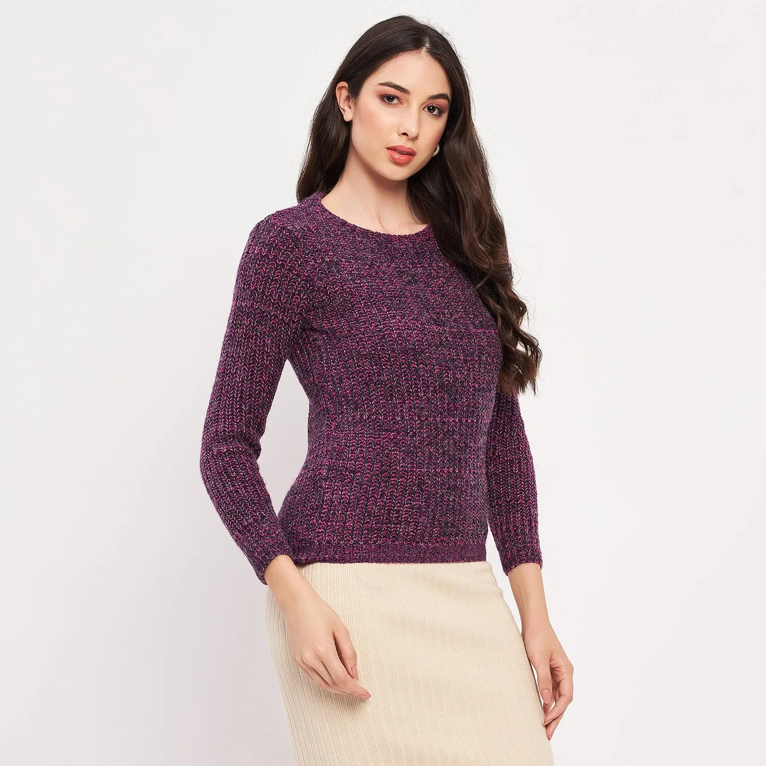 Duke Stardust Women Full Sleeve Woven Sweater (LQS9778)