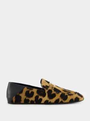 Elaine Leopard-Print Loafers with Gold Ornament