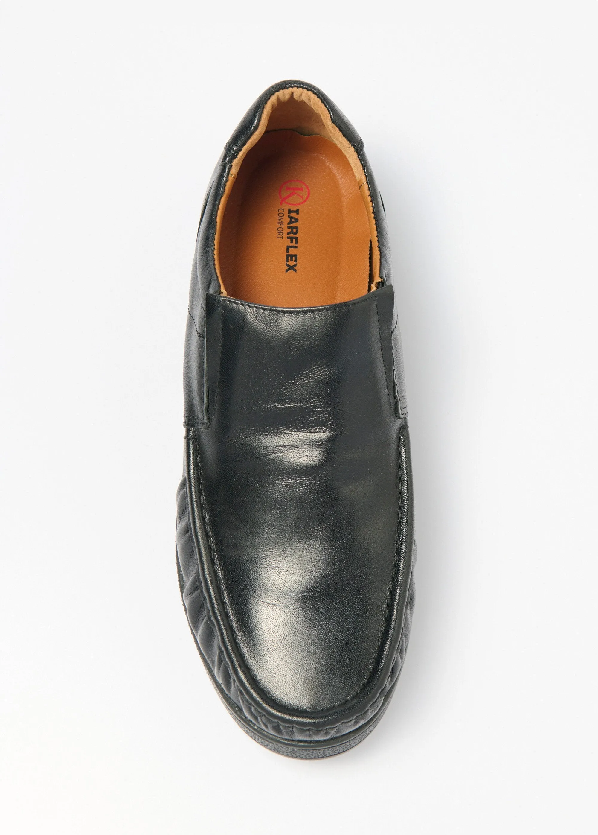 Elasticated leather loafers with removable sole
