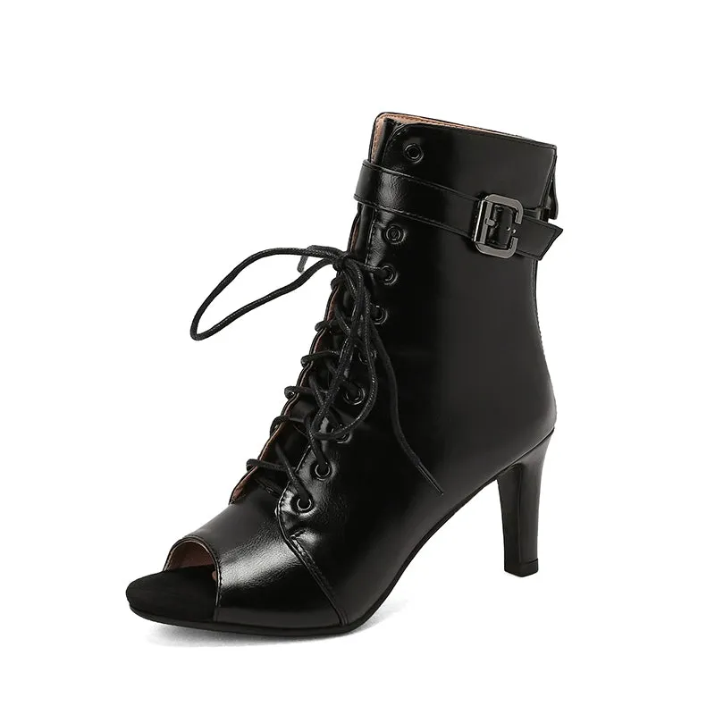 Fashion Jazz Dancing Stiletto Heels Ankle Boots