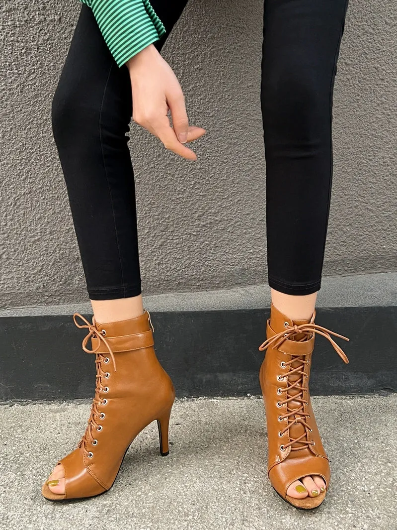 Fashion Jazz Dancing Stiletto Heels Ankle Boots