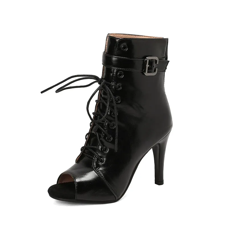 Fashion Jazz Dancing Stiletto Heels Ankle Boots