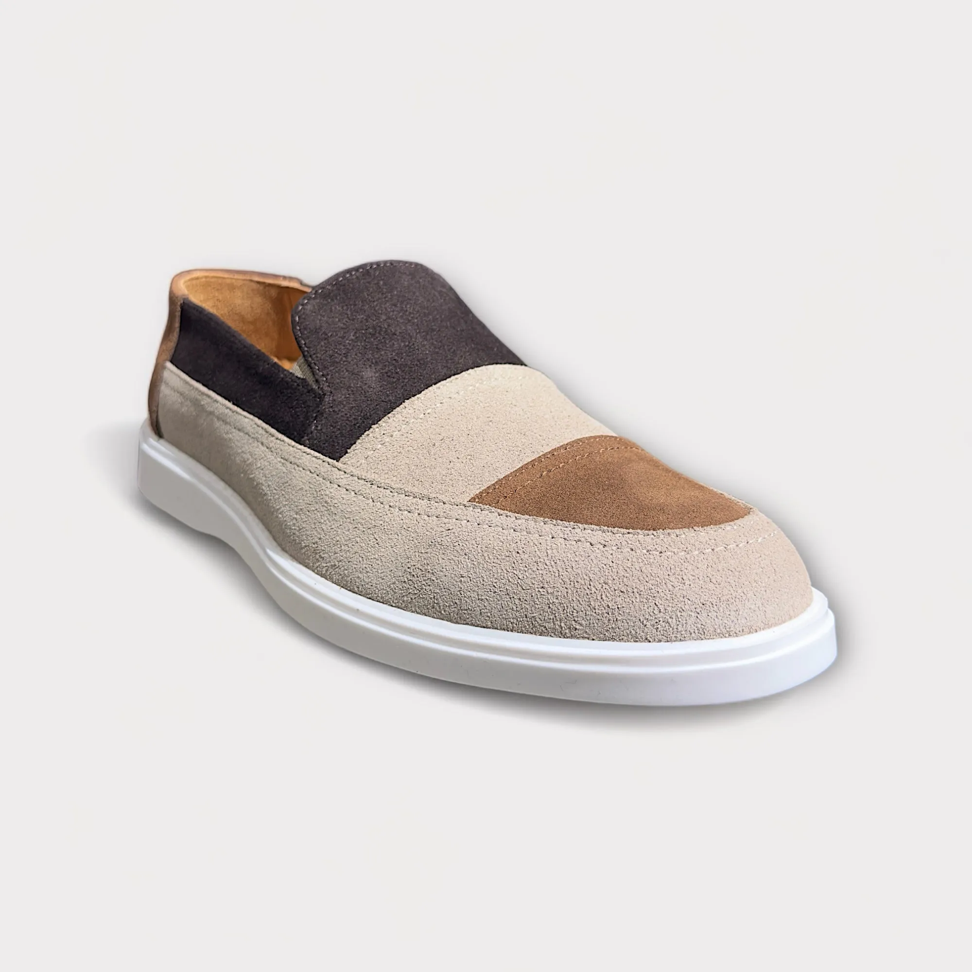 FF 3Tone Loafers Brown Suede