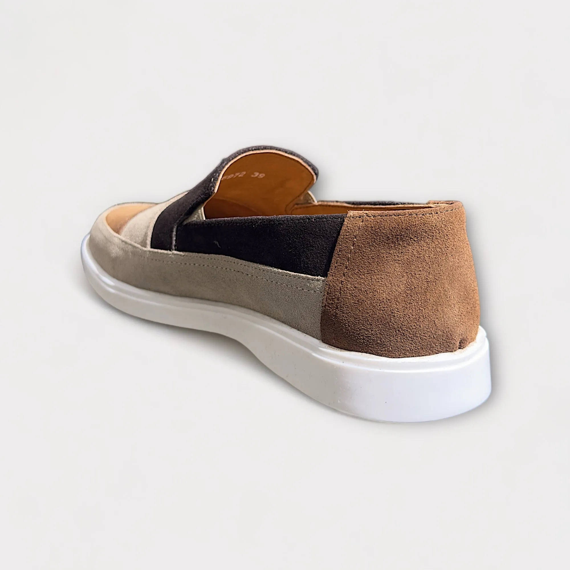 FF 3Tone Loafers Brown Suede
