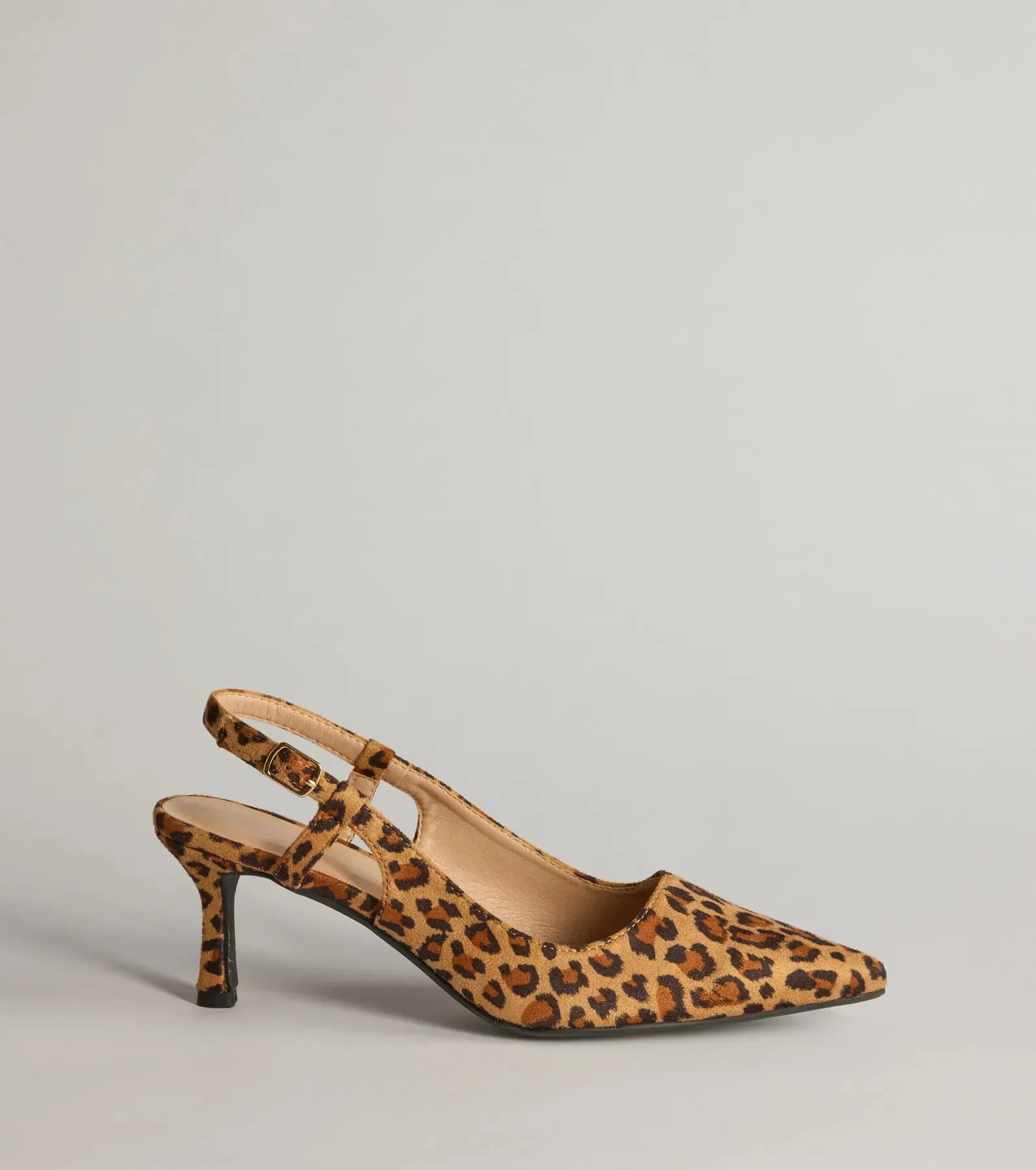 Forever Chic Pointed-Toe Slingback Kitten Heels
