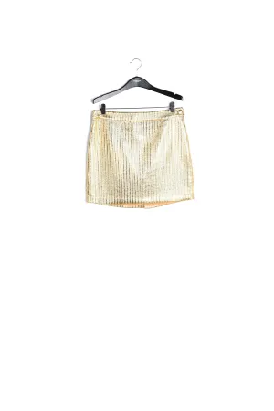 Gold metallic mini skirt