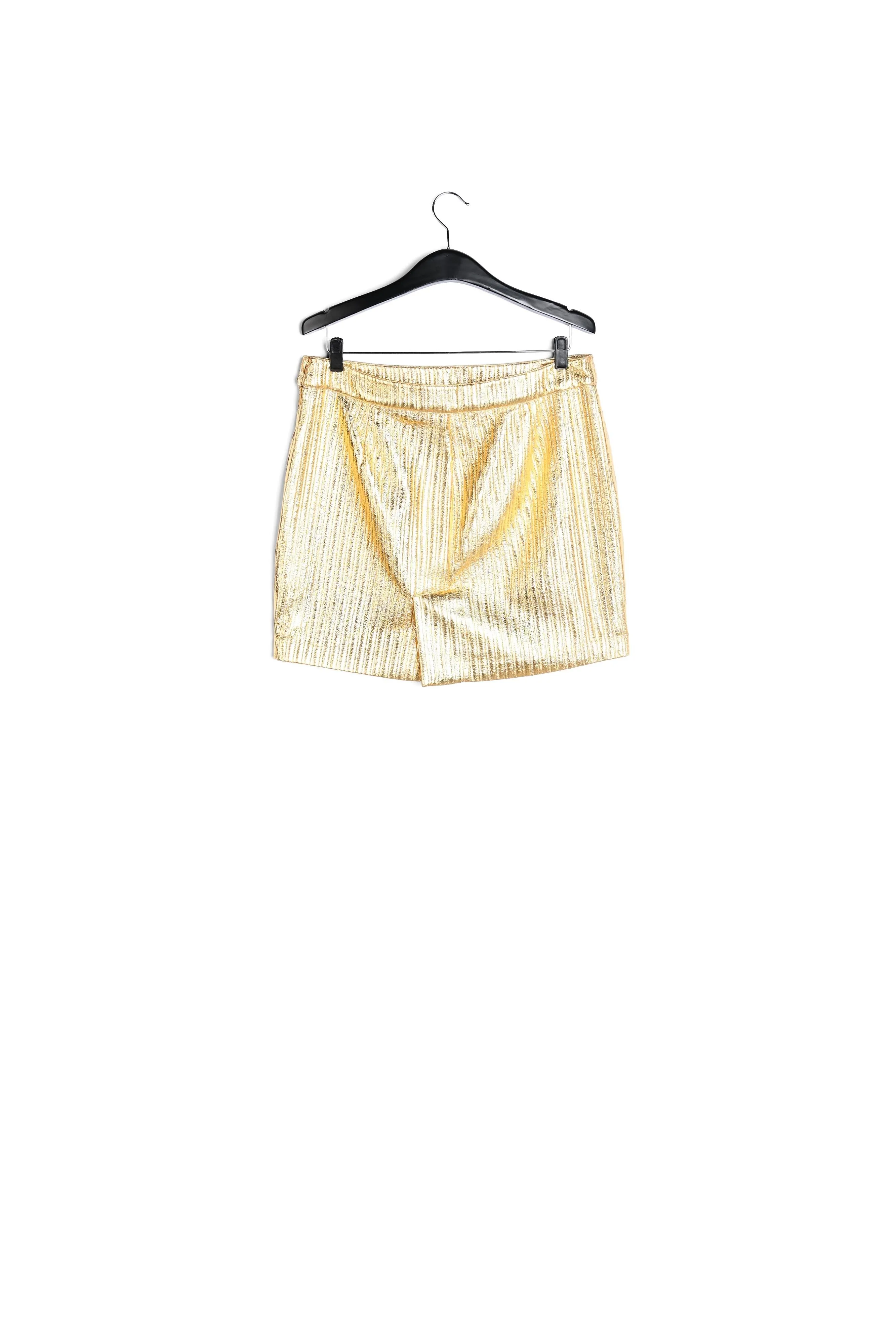 Gold metallic mini skirt