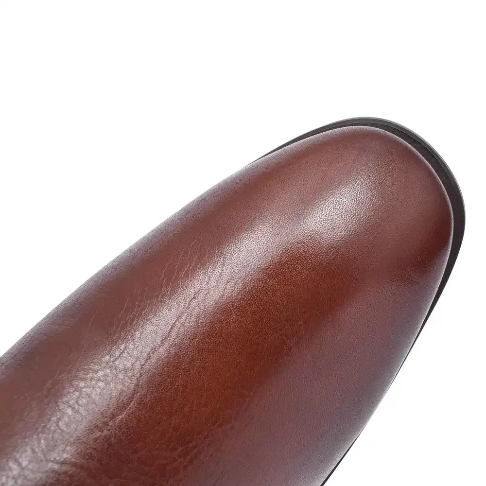 Harrison Men’s Dealer Chelsea Boots Hand Brush Brown
