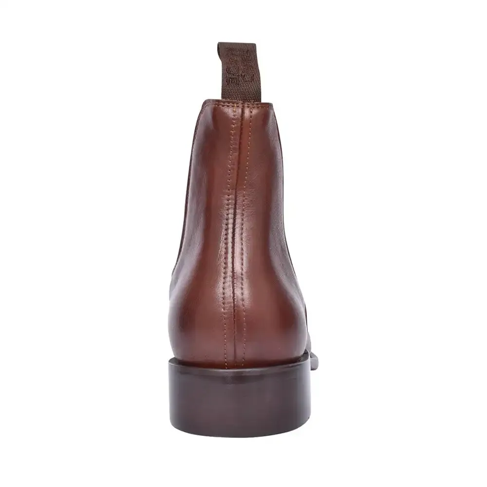 Harrison Men’s Dealer Chelsea Boots Hand Brush Brown