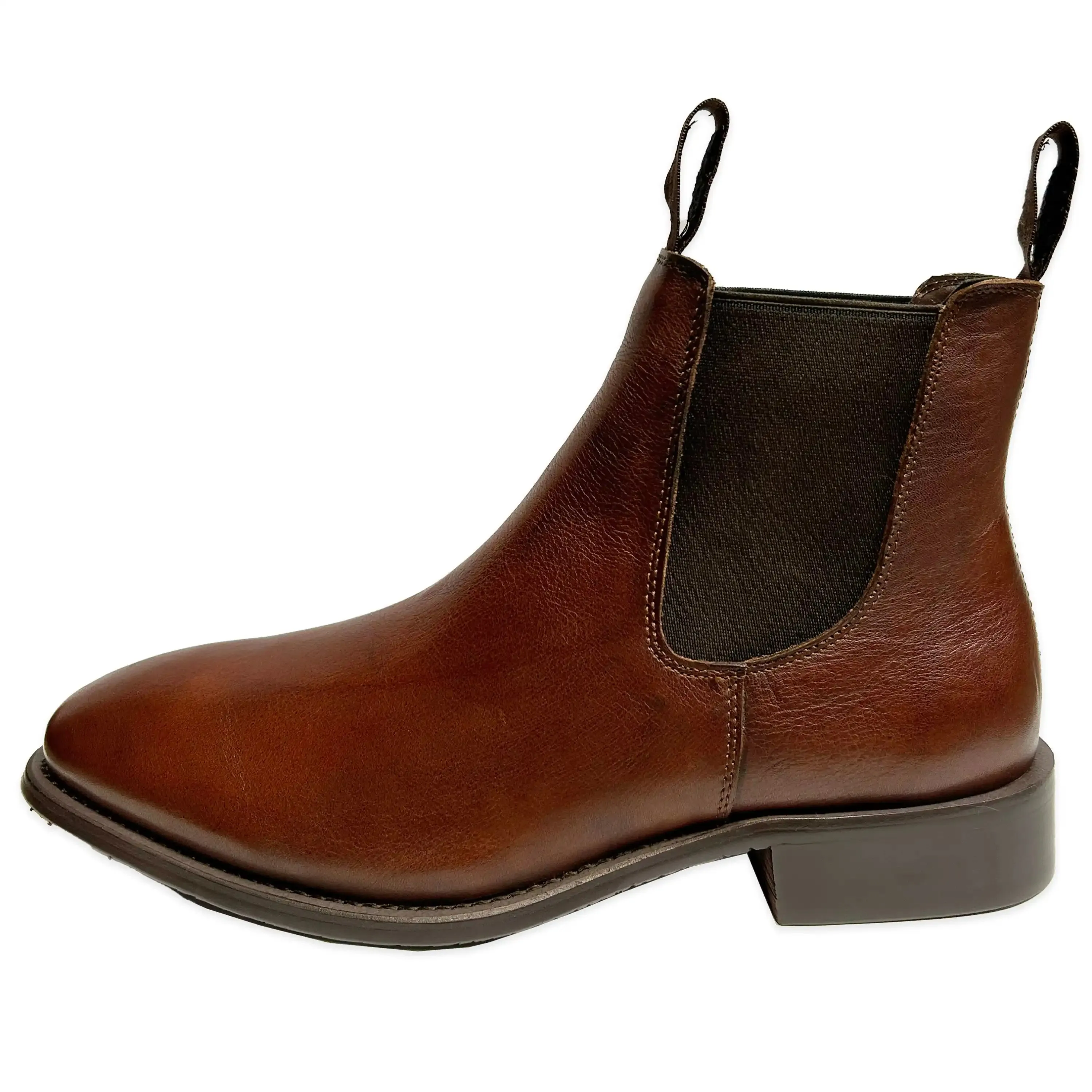Harrison Men’s Dealer Chelsea Boots Hand Brush Brown