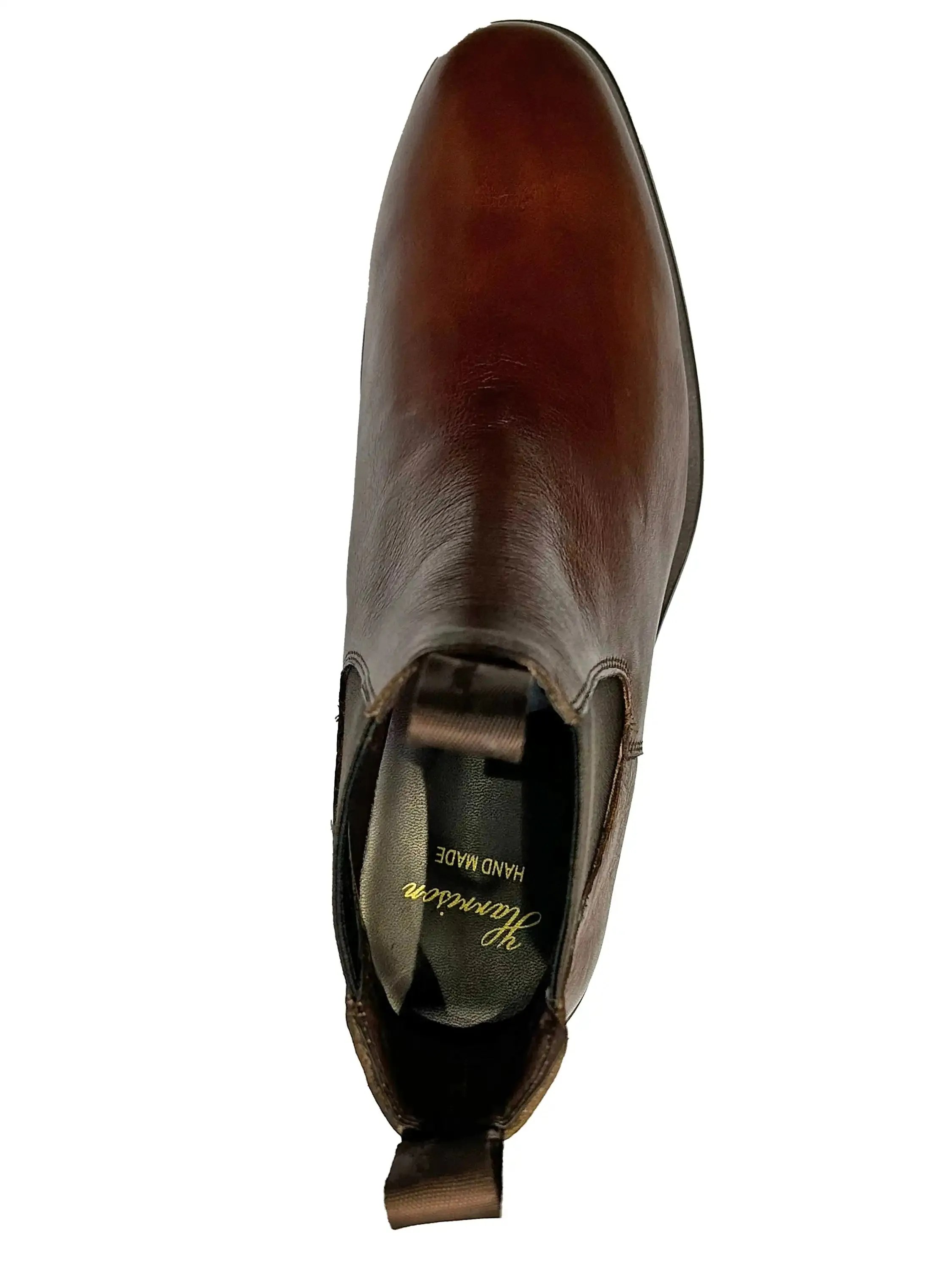 Harrison Men’s Dealer Chelsea Boots Hand Brush Brown
