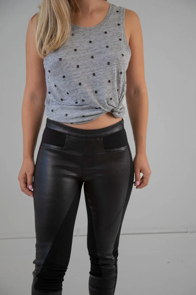 Helmut Lang "Slim" Leather Leggings in Black - Size XS
