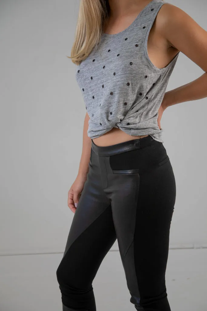 Helmut Lang "Slim" Leather Leggings in Black - Size XS