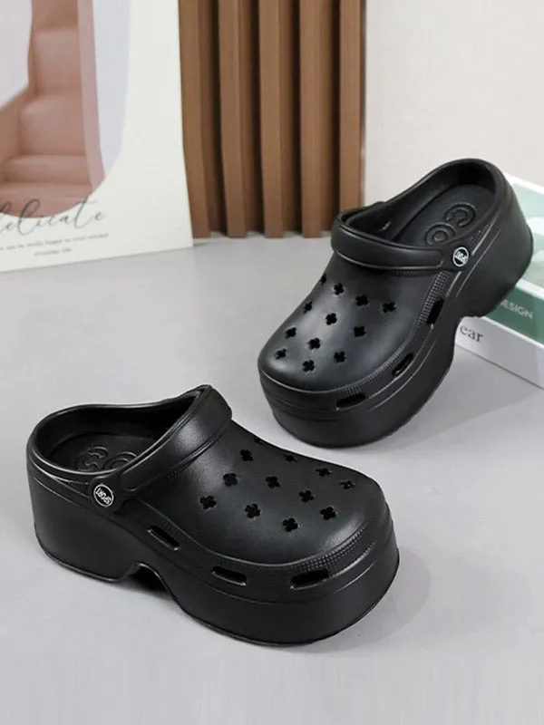 Hollow Crocs Sandals Slippers Platform Shoes