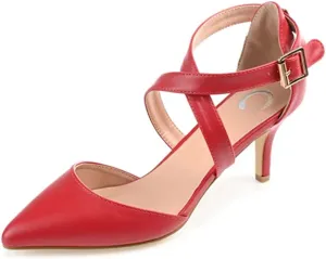 Journee Collection Womens Pointed Toe Matte Pumps Red, 8 Regular US