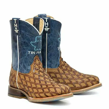 Kid's Tin Haul Grill Master Junior Boots BBQ Party Sole Handcrafted Brown