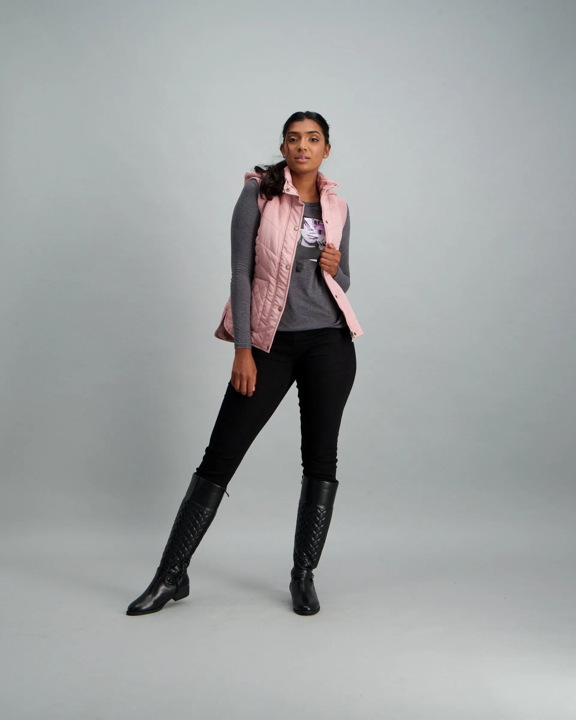 Ladies Soft Basic Gilet - Light Pink