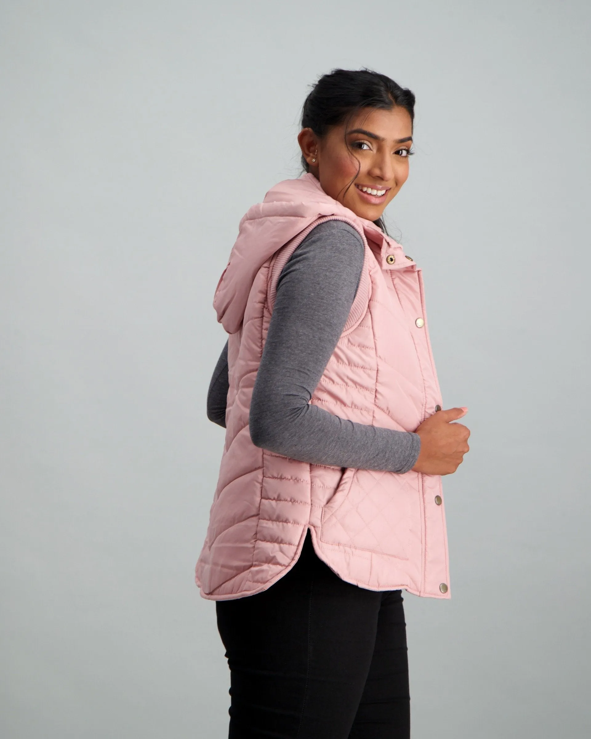 Ladies Soft Basic Gilet - Light Pink