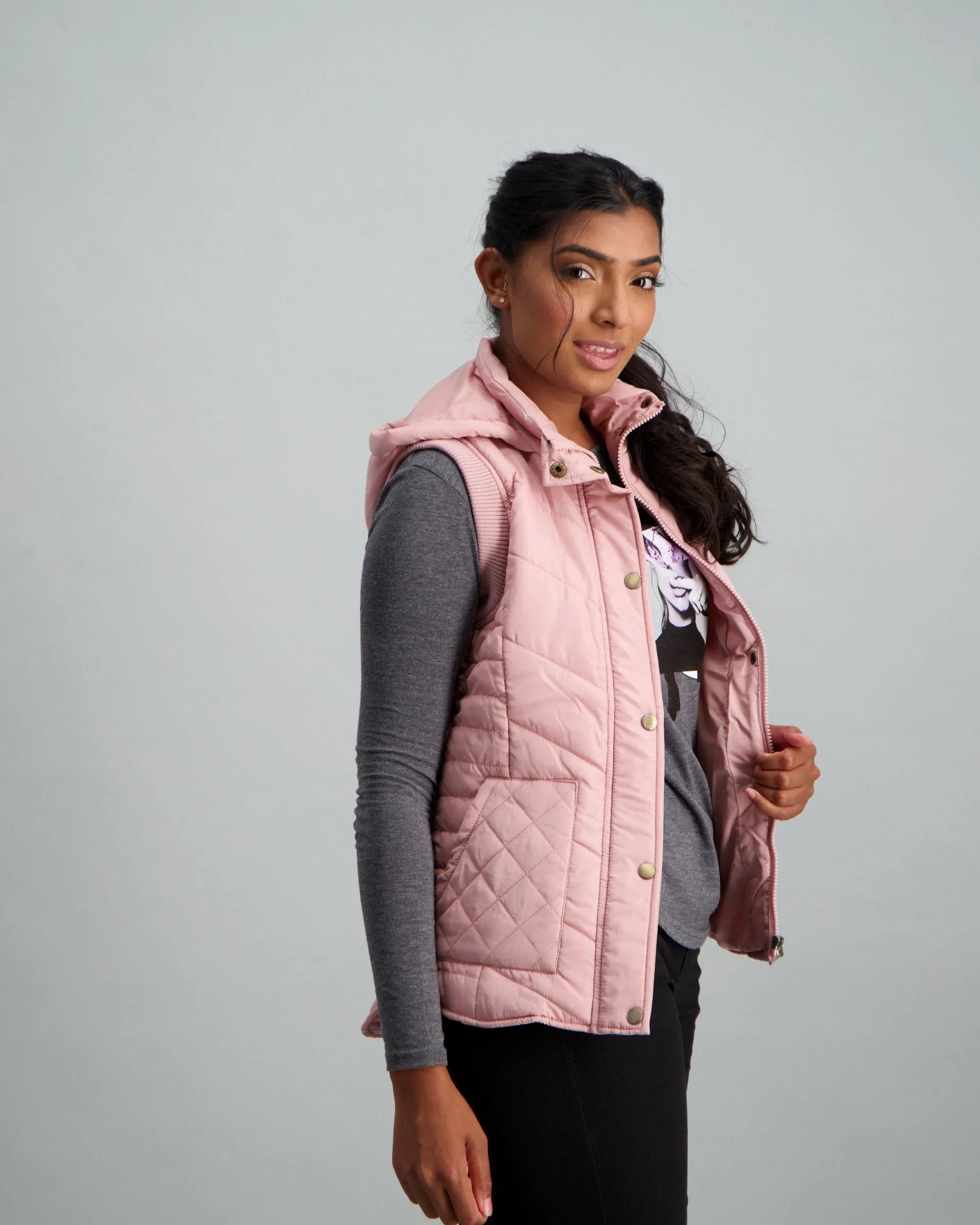 Ladies Soft Basic Gilet - Light Pink