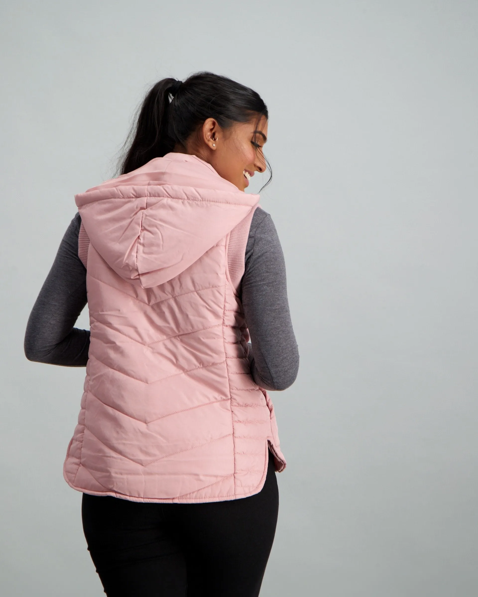 Ladies Soft Basic Gilet - Light Pink